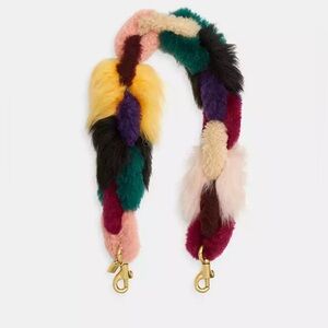 New Coach short chain strap in shearling